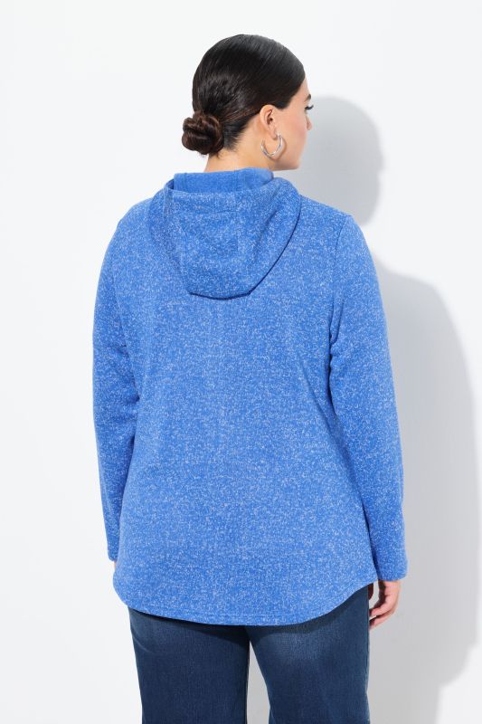 Melange Knit Fleece Lined Hooded Jacket