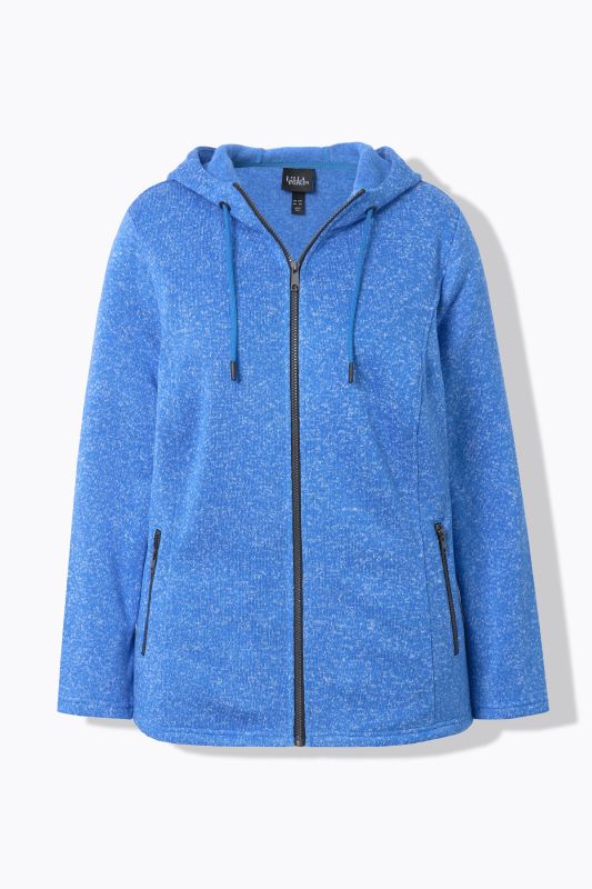 Melange Knit Fleece Lined Hooded Jacket