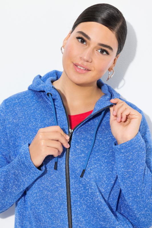 Melange Knit Fleece Lined Hooded Jacket