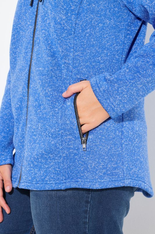 Melange Knit Fleece Lined Hooded Jacket