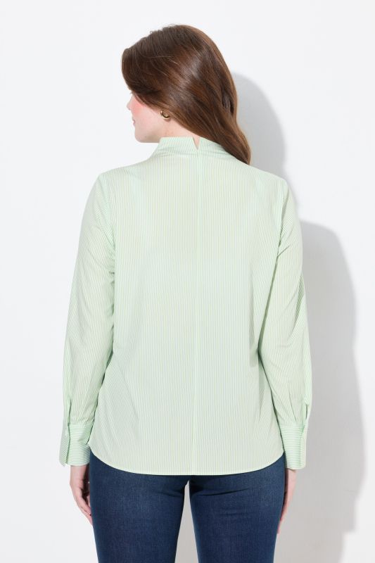 Stand-Up Collar Stripe Shirt