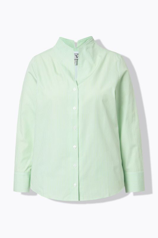 Stand-Up Collar Stripe Shirt