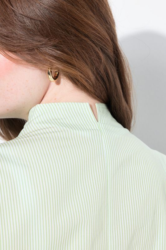 Stand-Up Collar Stripe Shirt