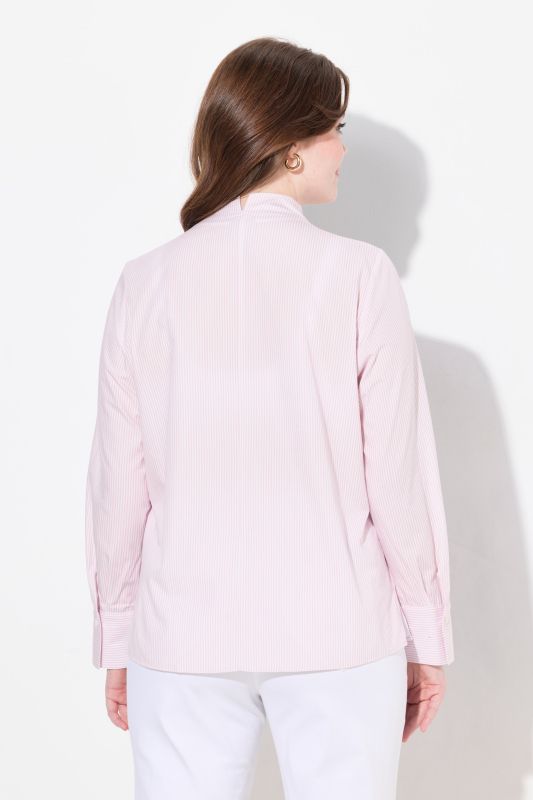 Stand-Up Collar Stripe Shirt