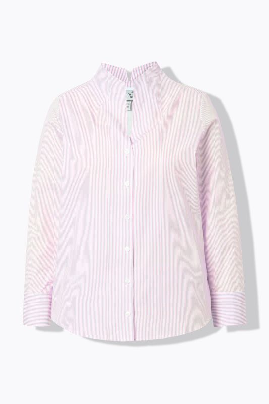 Stand-Up Collar Stripe Shirt