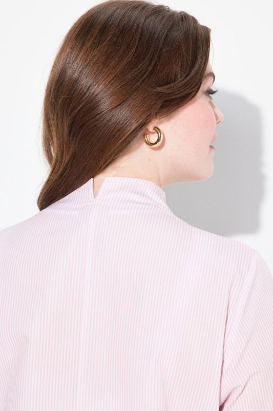 Stand-Up Collar Stripe Shirt