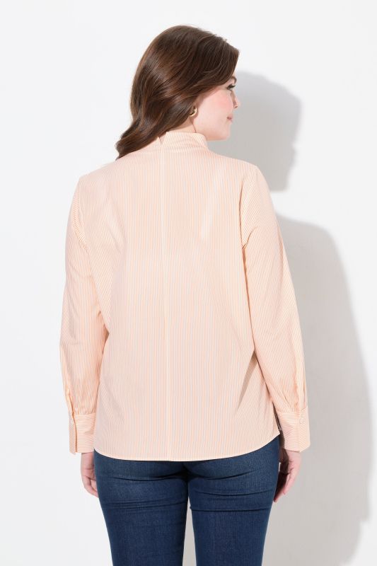 Stand-Up Collar Stripe Shirt