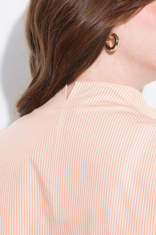 Stand-Up Collar Stripe Shirt