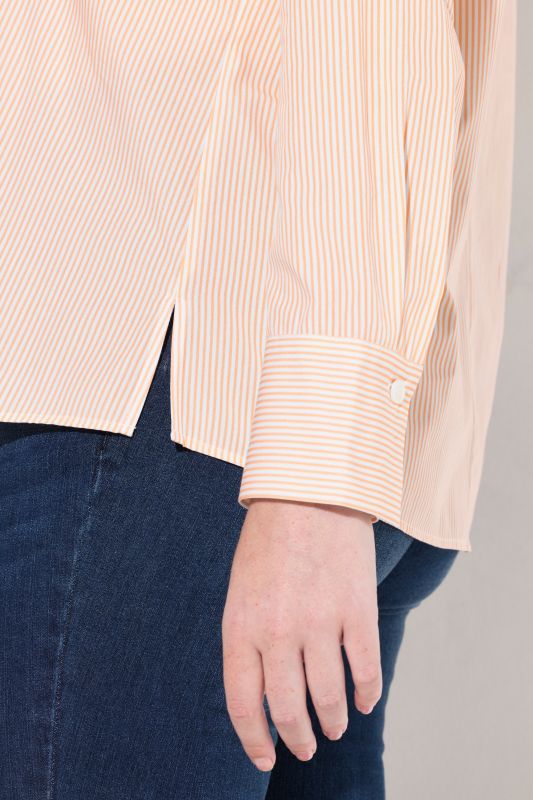 Stand-Up Collar Stripe Shirt