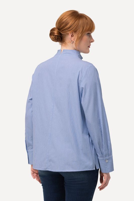 Stand-Up Collar Stripe Shirt