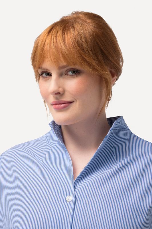 Stand-Up Collar Stripe Shirt