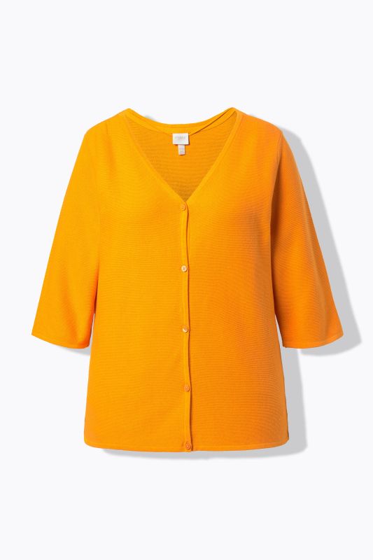 Eco Cotton 3/4 Sleeve V-Neck Cardigan