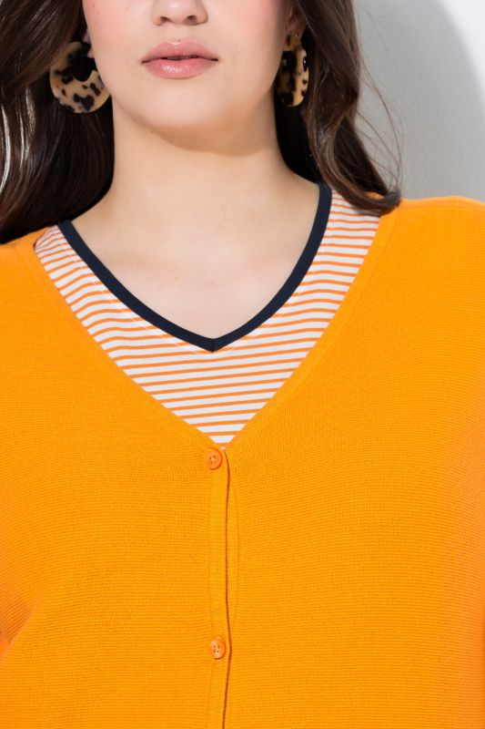 Eco Cotton 3/4 Sleeve V-Neck Cardigan