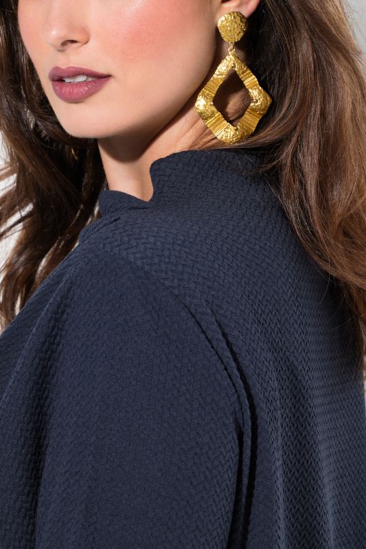 Draped Textured Sweatshirt