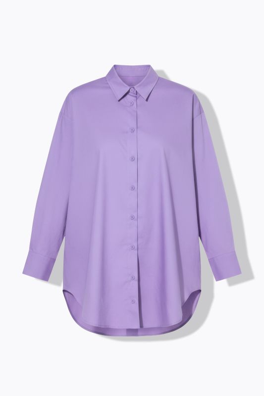 Back Button Long Sleeve Blouse