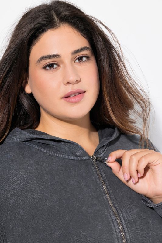 Tiered Flounce Panel Zip Up Hoodie