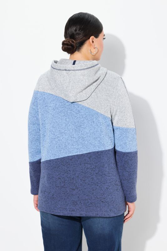 Color Block Fleece-Lined Hooded Jacket