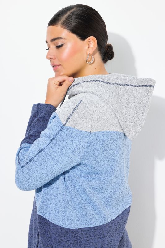 Color Block Fleece-Lined Hooded Jacket