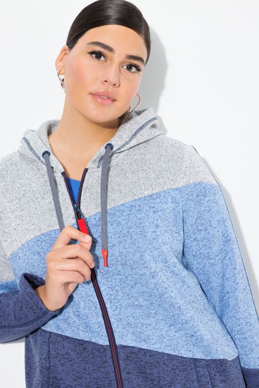 Color Block Fleece-Lined Hooded Jacket