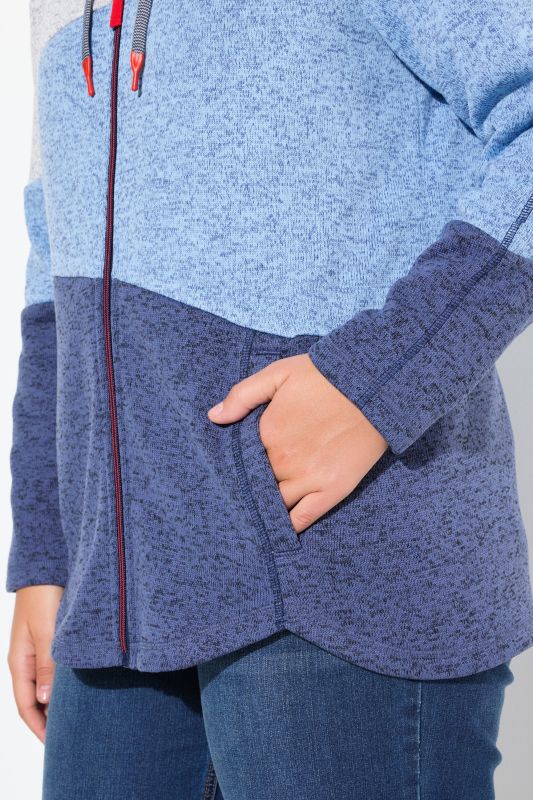 Color Block Fleece-Lined Hooded Jacket