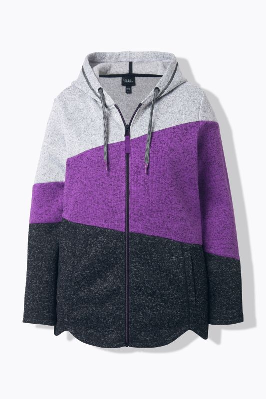 Color Block Fleece-Lined Hooded Jacket