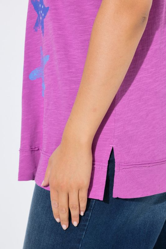 Тениска с принт на морски звезди