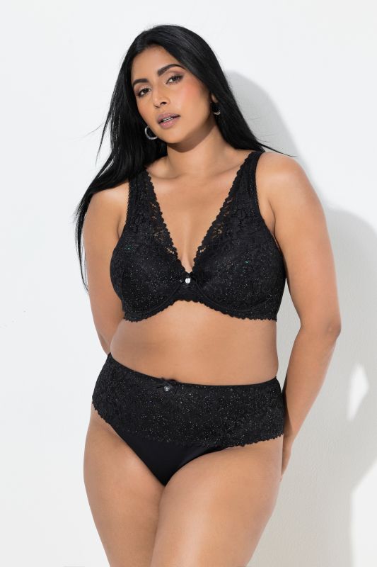 Sparkling Lace High-Rise Thong