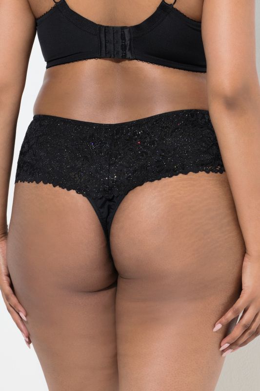 Sparkling Lace High-Rise Thong