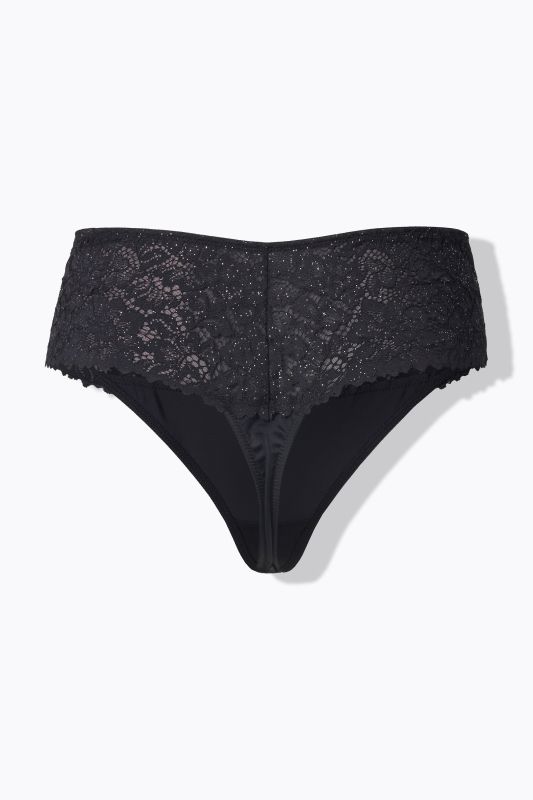 Sparkling Lace High-Rise Thong