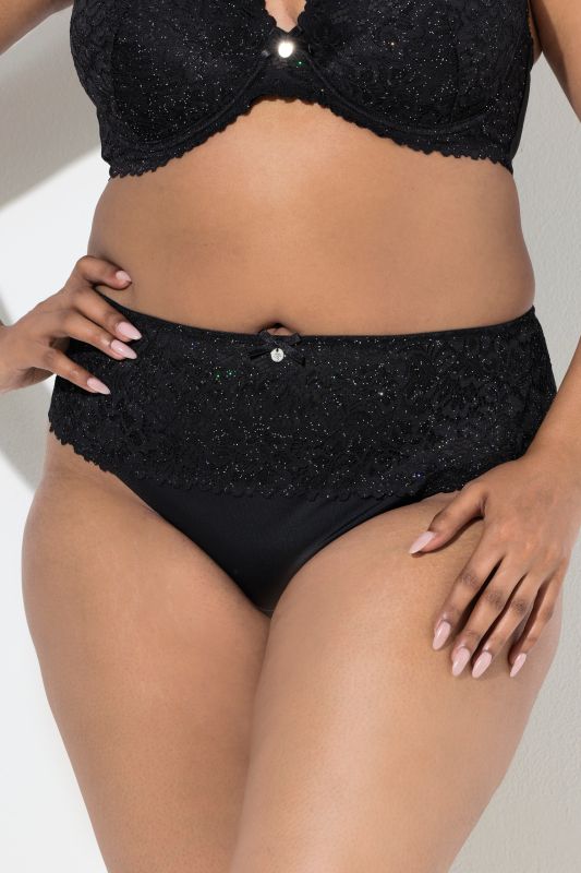 Sparkling Lace High-Rise Thong