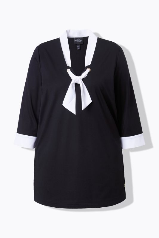 Блуза с връзка на деколтето