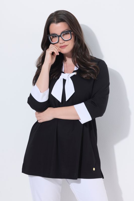 Блуза с връзка на деколтето