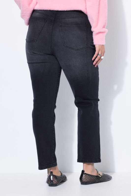 Дънки черни с еластична талия