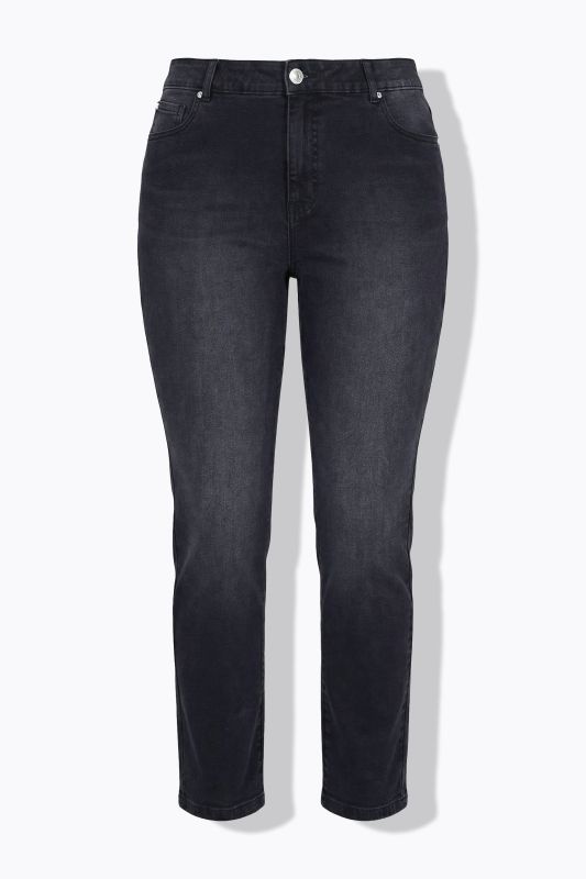 Дънки черни с еластична талия