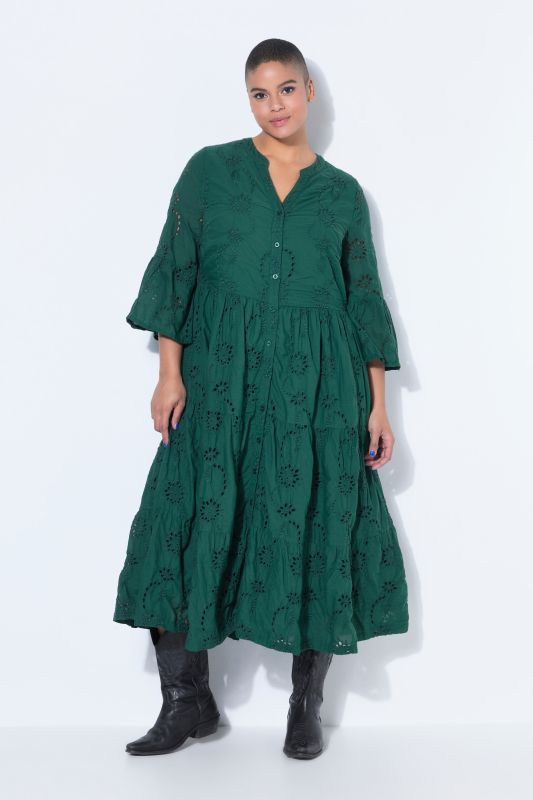 Eyelet Embroidered 3/4 Sleeve Dress