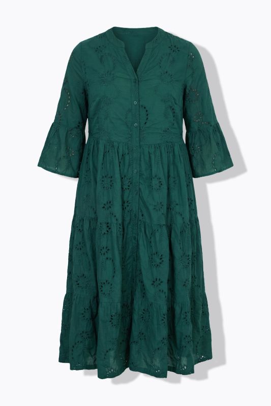 Eyelet Embroidered 3/4 Sleeve Dress