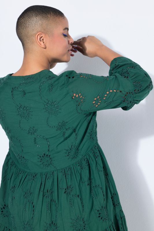 Eyelet Embroidered 3/4 Sleeve Dress