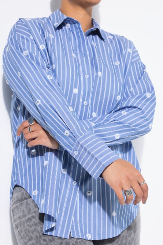 Sequined Pinstripe Blouse