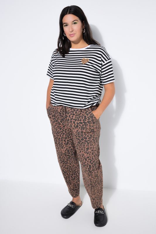 Дънки с широки крачоли и леопардов принт