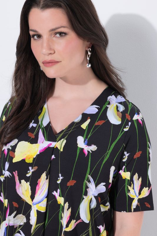 Блуза с принт на ириси