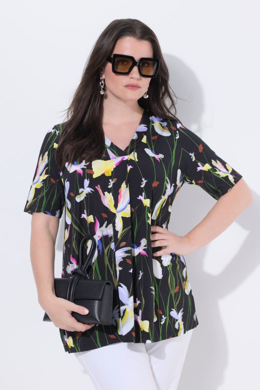 Блуза с принт на ириси