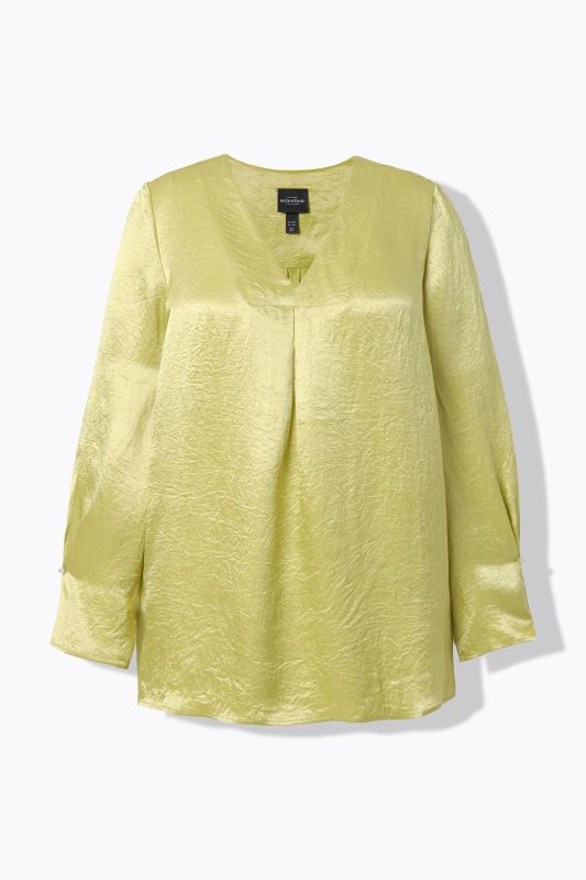 Textured Acetate Long Sleeve Blouse