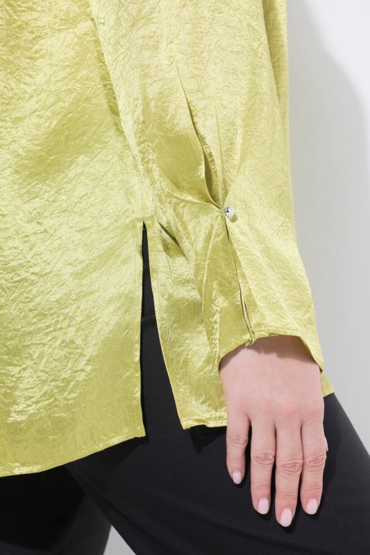 Textured Acetate Long Sleeve Blouse