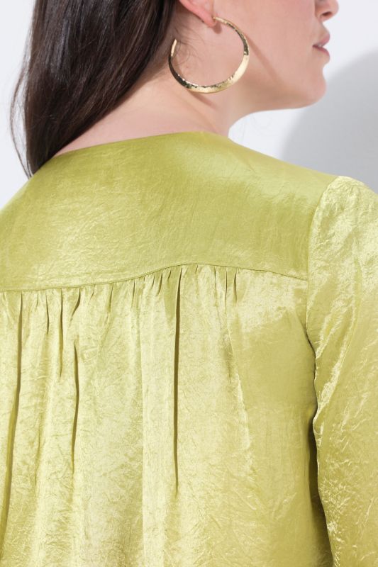 Textured Acetate Long Sleeve Blouse