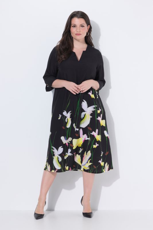 Рокля с принт на ириси