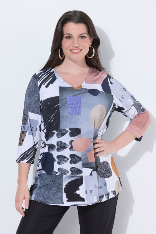 Блуза с пач принт на сърца