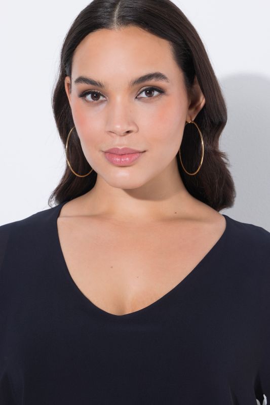 Iris Print Layered Chiffon Blouse