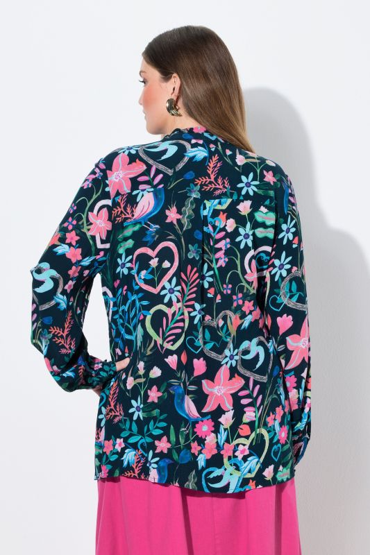Floral Folklore Print Smocked Blouse