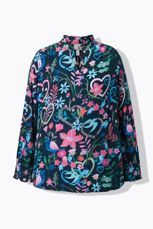Floral Folklore Print Smocked Blouse