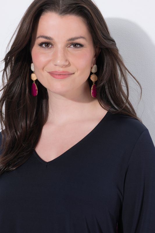 Блуза с цветен принт на подгъва